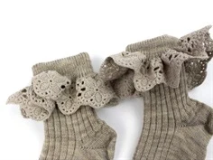 MP light brown melange strømper Lea uld med blonde (2-pak)